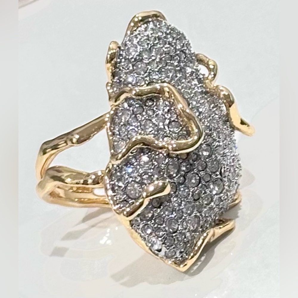 Alexis Bittar Solanales Goldtone Crystal Ring - Picture 4 of 6